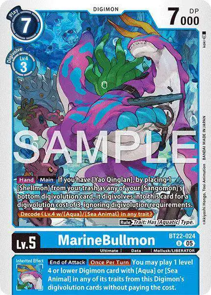 Digimon Trading Card Game Cyber Eden Uncommon MarineBullmon BT22-024