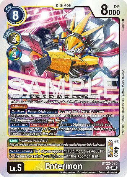 Digimon Trading Card Game Cyber Eden Rare Entermon BT22-035
