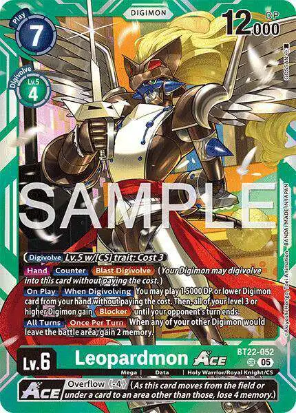 Digimon Trading Card Game Cyber Eden Super Rare Leopardmon ACE BT22-052