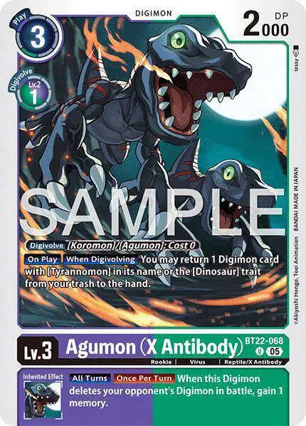 Digimon Trading Card Game Cyber Eden Uncommon Agumon (X Antibody) BT22-068