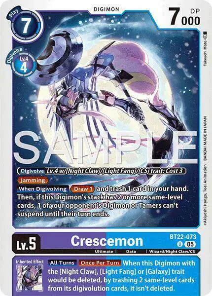 Digimon Trading Card Game Cyber Eden Uncommon Crescemon Bt22-073