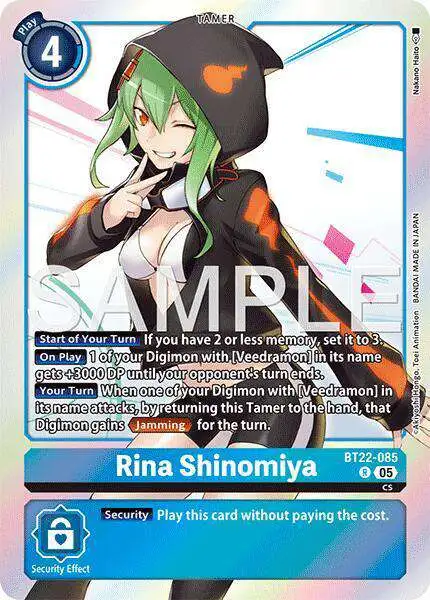 Digimon Trading Card Game Cyber Eden Rare Rina Shinomiya BT22-085