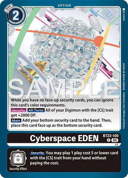 Digimon Trading Card Game Cyber Eden Common Cyberspace EDEN BT22-100