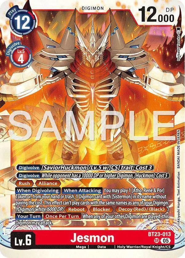 Digimon Trading Card Game Hackers' Slumber Super Rare Jesmon BT23-013