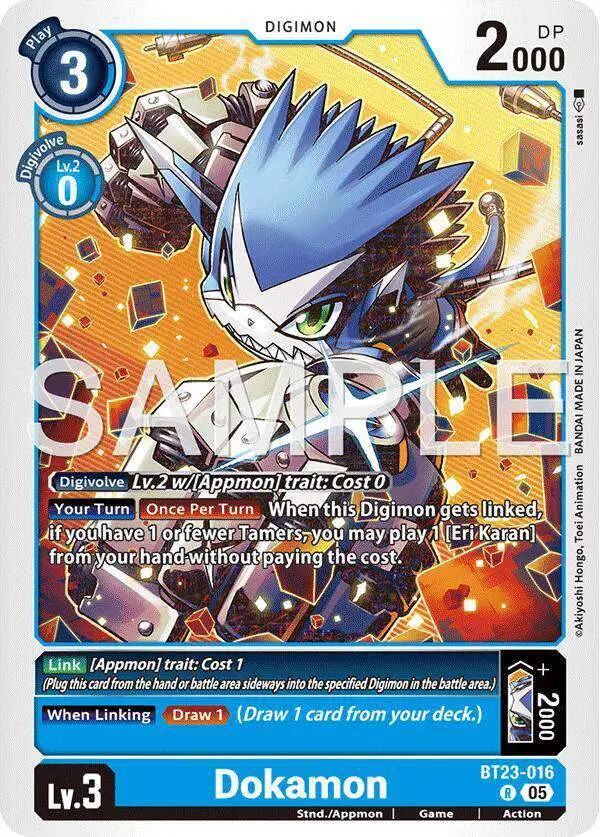 Digimon Trading Card Game Hackers' Slumber Rare Dokamon BT23-016