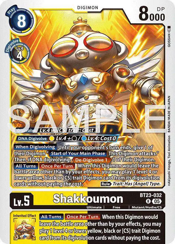 Digimon Trading Card Game Hackers Slumber Single Card Rare Shakkoumon  BT23-032 - ToyWiz