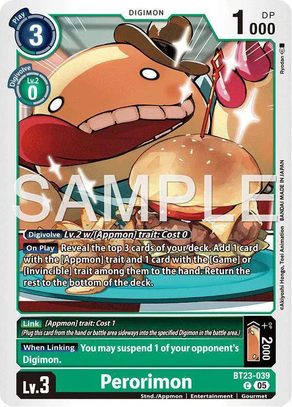 Digimon Trading Card Game Hackers' Slumber Common Perorimon BT23-039