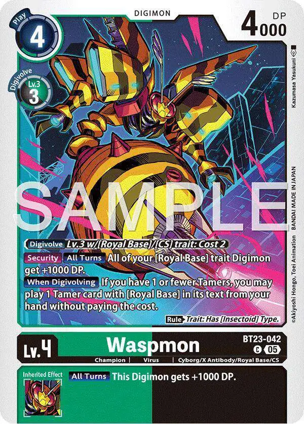 Digimon Trading Card Game Hackers' Slumber Common Waspmon BT23-042