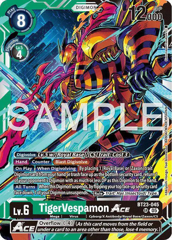 Digimon Trading Card Game Hackers' Slumber Super Rare TigerVespamon ACE BT23-045