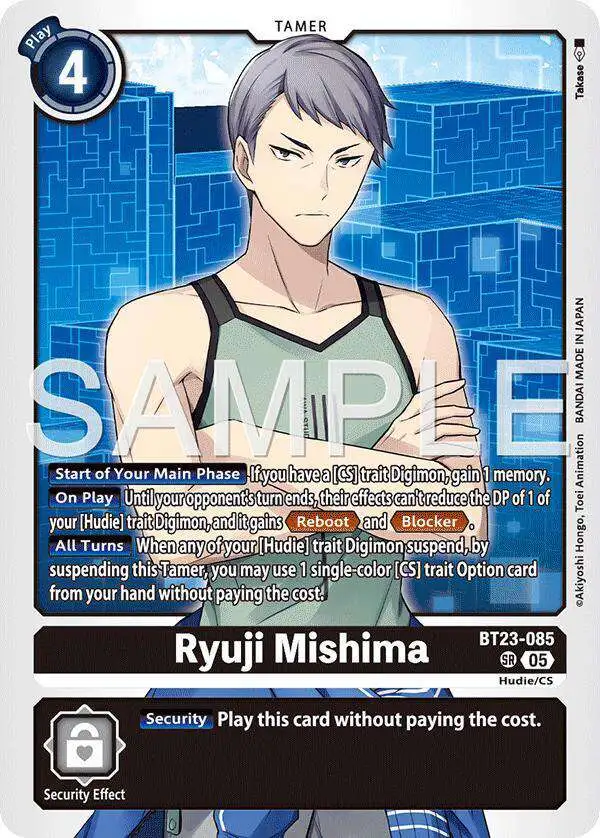 Digimon Trading Card Game Hackers' Slumber Super Rare Ryuji Mishima BT23-085