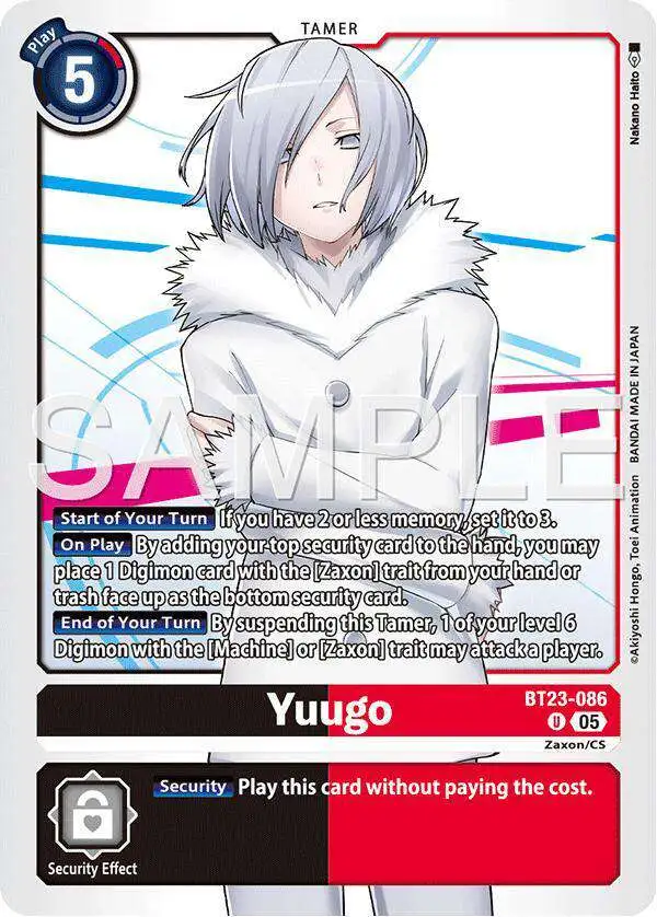 Digimon Trading Card Game Hackers' Slumber Uncommon Yuugo BT23-086