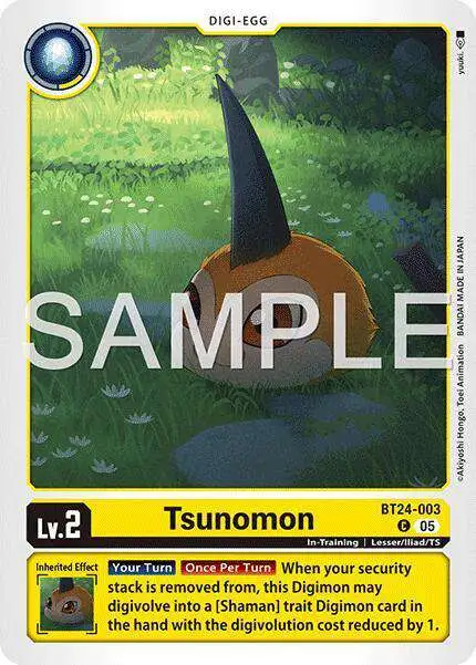 Digimon Trading Card Game Time Stranger Common Tsunomon BT24-003