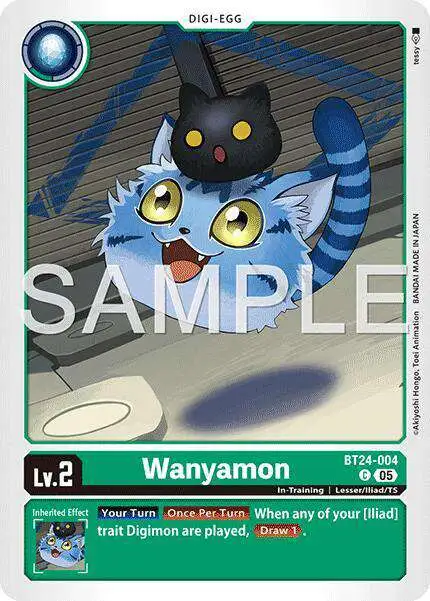 Digimon Trading Card Game Time Stranger Common Wanyamon BT24-004