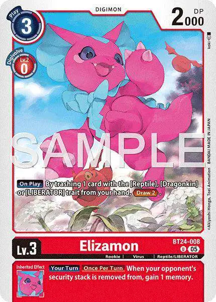 Digimon Trading Card Game Time Stranger Uncommon Elizamon BT24-008