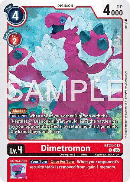 Digimon Trading Card Game Time Stranger Uncommon Dimetromon BT24-012