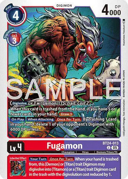Digimon Trading Card Game Time Stranger Uncommon Fugamon BT24-013