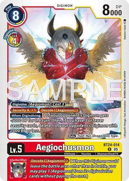 Digimon Trading Card Game Time Stranger Rare Aegiochusmon BT24-014