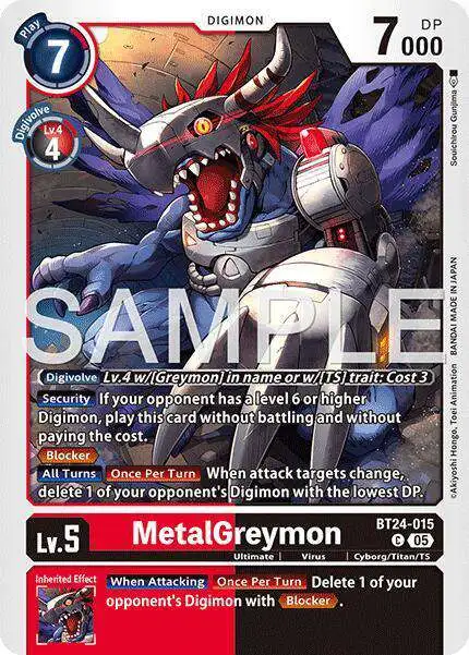 Digimon Trading Card Game Time Stranger Common MetalGreymon BT24-015
