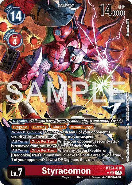 Digimon Trading Card Game Time Stranger Super Rare Styracomon BT24-018 [Alternate Art]