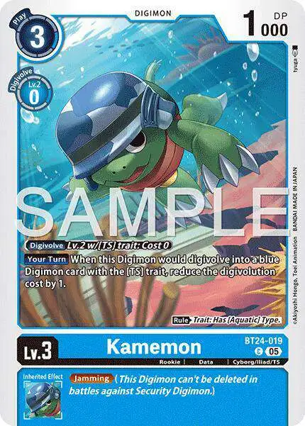 Digimon Trading Card Game Time Stranger Common Kamemon BT24-019