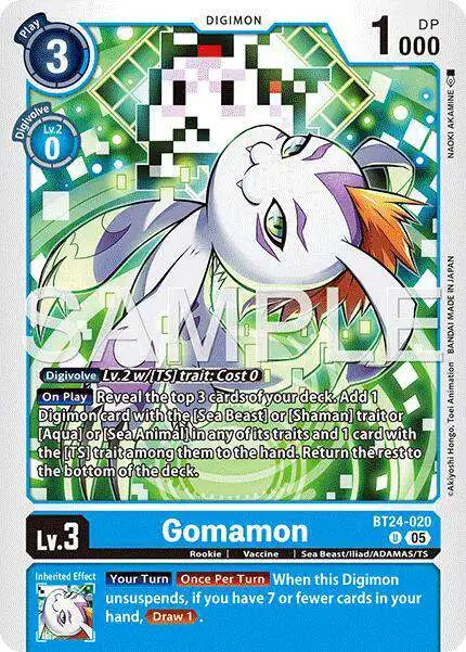 Digimon Trading Card Game Time Stranger Uncommon Gomamon BT24-020