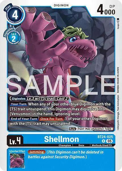 Digimon Trading Card Game Time Stranger Rare Shellmon BT24-025