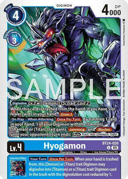 Digimon Trading Card Game Time Stranger Uncommon Hyogamon BT24-026