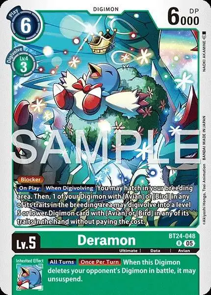Digimon Trading Card Game Time Stranger Rare Deramon BT24-048