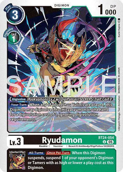Digimon Trading Card Game Time Stranger Uncommon Ryudamon BT24-054