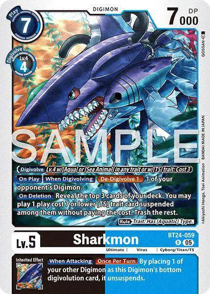Digimon Trading Card Game Time Stranger Rare Sharkmon BT24-059