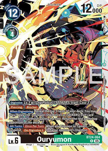 Digimon Trading Card Game Time Stranger Rare Ouryumon BT24-064