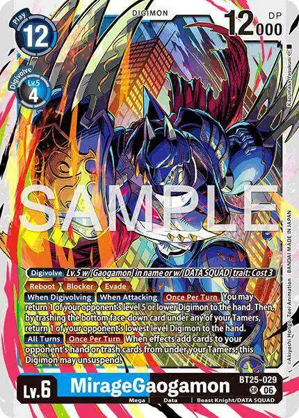 Digimon Trading Card Game Dual Revolution Super Rare MirageGaogamon BT25-029