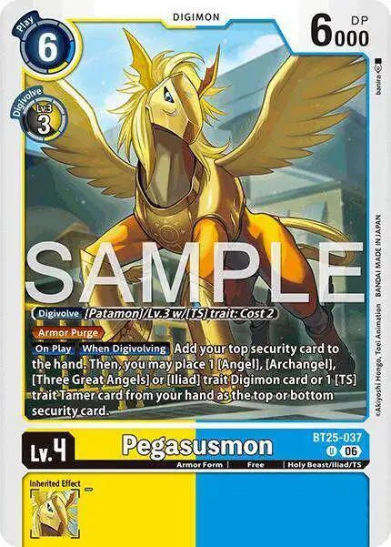 digimon pokemon cards Digimon Trading Card Game Dual Revolution Single Card Uncommon Pegasusmon  BT25-037