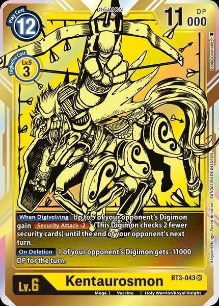 Digimon Trading Card Game Release Special Booster Super Rare Kentaurosmon BT3-043 [Alternative Art]