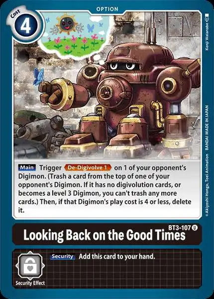 Digimon Trading Card Game Release Special Booster Single Card Uncommon Looking Back on the Good Times BT3-107 - ToyWiz Digimon Trading Card Game Release Special Booster Single Card Uncommon Looking Back on the Good Times BT3-107 - ToyWiz