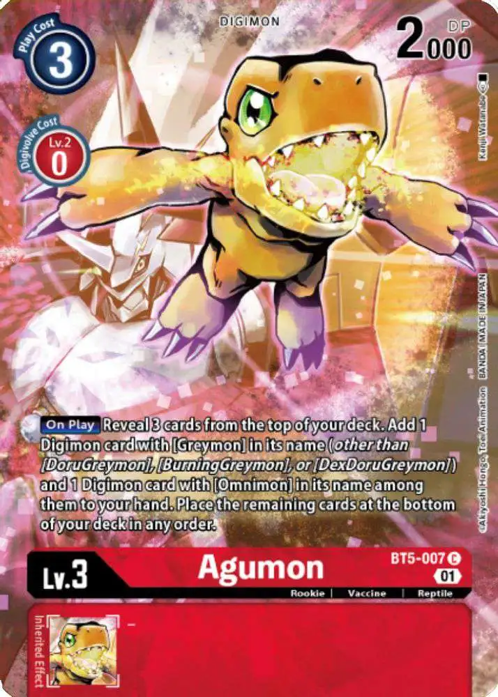 Digimon Trading Card Game Battle of Omni Single Card Promo Agumon BT5-007 Digimon Royal Knights Card Set - ToyWiz Digimon Trading Card Game Battle of Omni Single Card Promo Agumon BT5-007 Digimon Royal Knights Card Set - ToyWiz