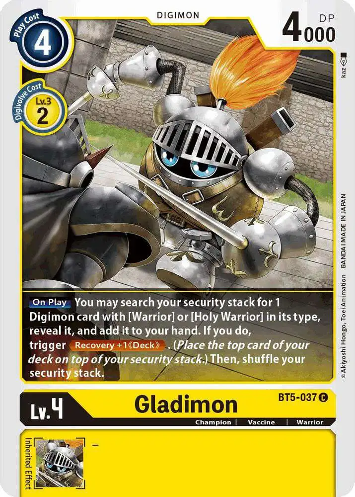 Digimon Trading Card Game Battle of Omni Common Gladimon BT5-037