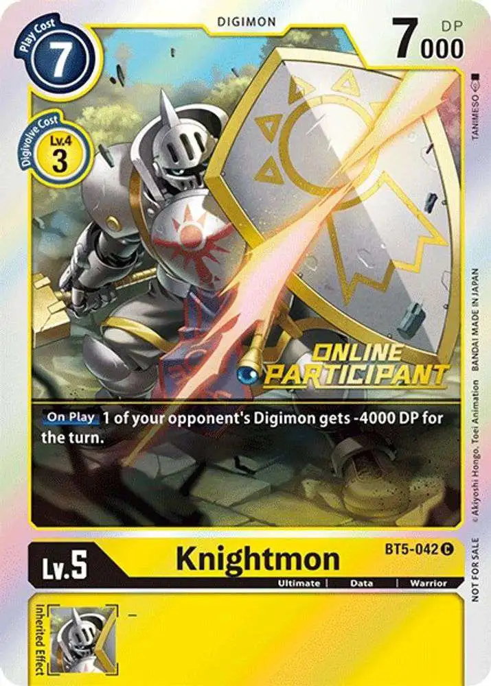 Digimon Trading Card Game Battle of Omni Single Card Promo Knightmon  BT5-042 2021 Championship Online Regional Online Participant - ToyWiz