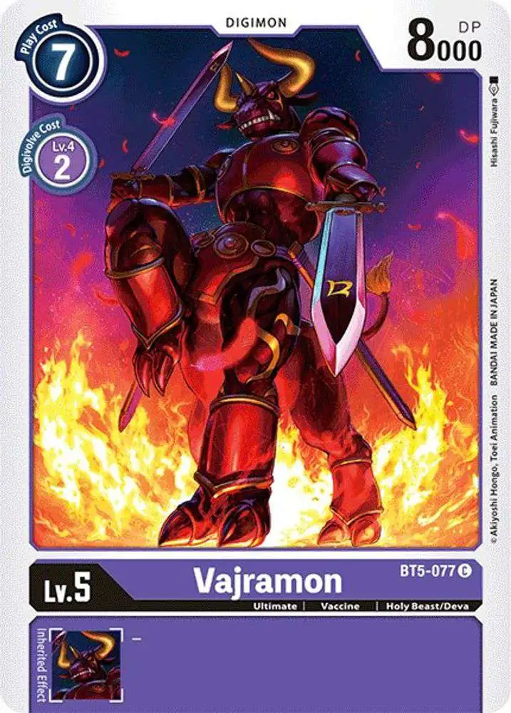 Digimon Trading Card Game Battle of Omni Common Vajramon BT5-077