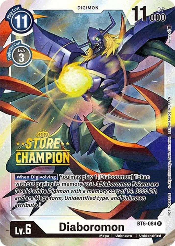 Digimon Trading Card Game Battle of Omni Single Card Promo Diaboromon BT5-084 Store Champion - ToyWiz Digimon Trading Card Game Battle of Omni Single Card Promo Diaboromon BT5-084 Store Champion - ToyWiz