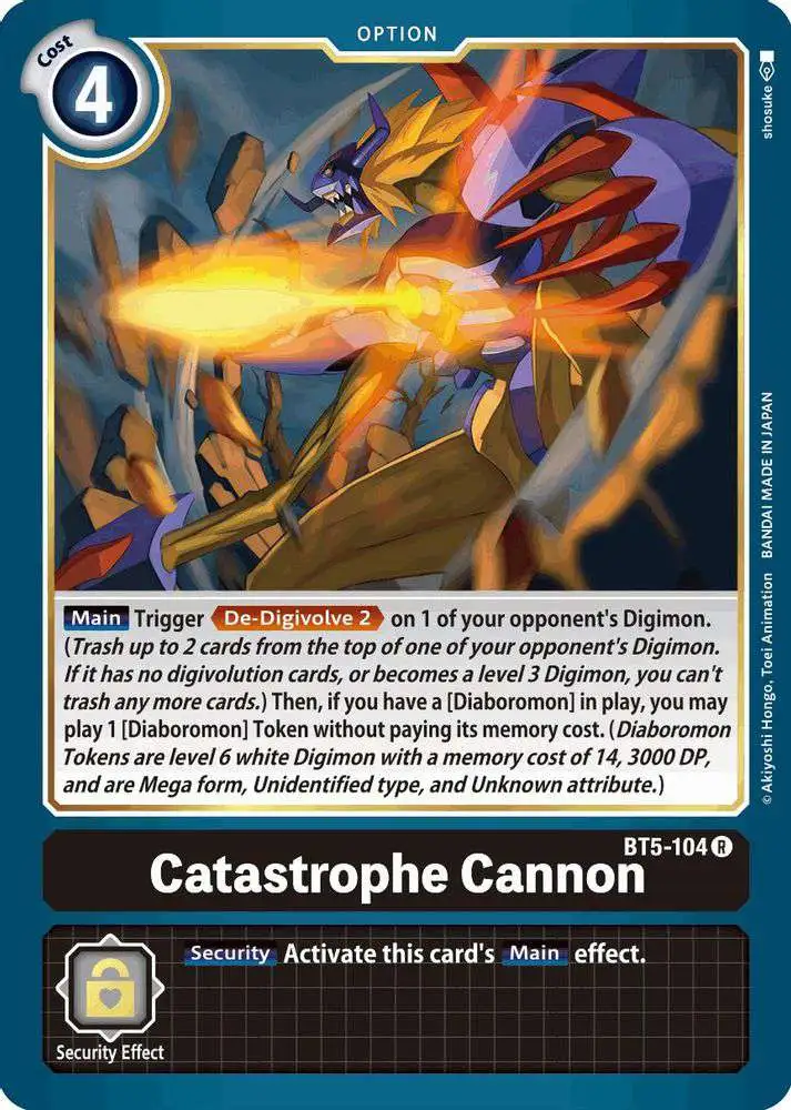 Digimon Trading Card Game Battle of Omni Rare Catastrophe Cannon BT5-104