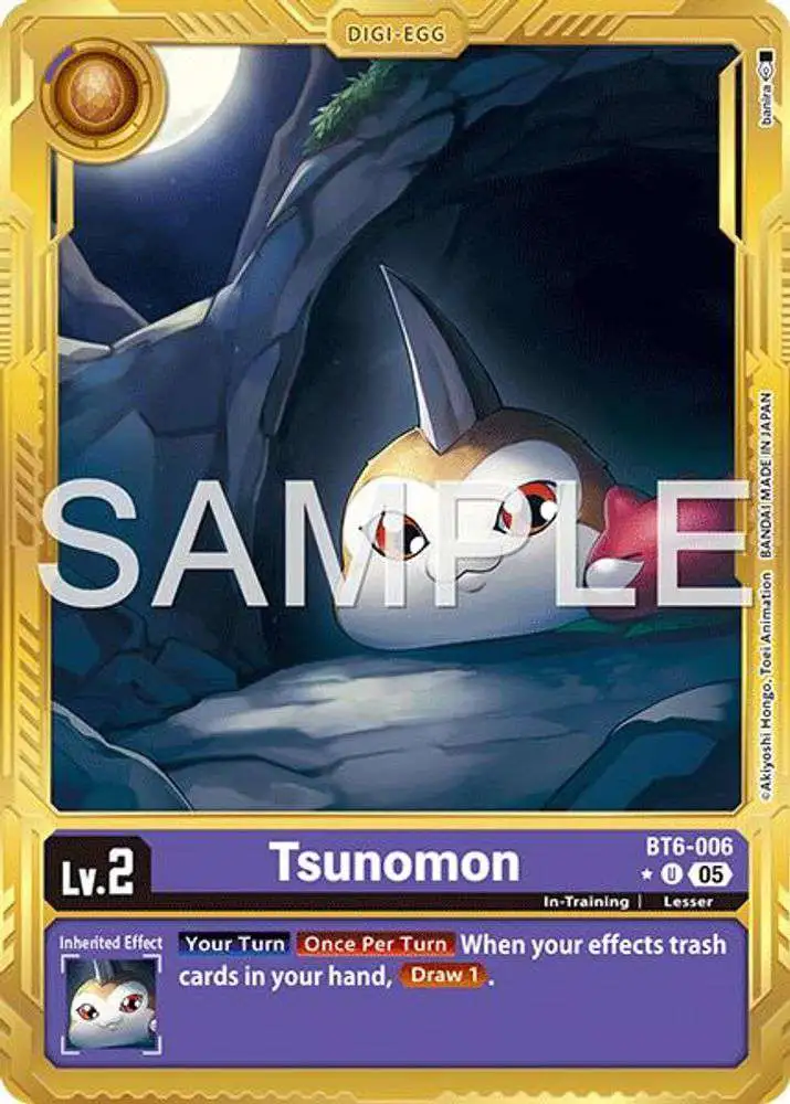 Trading Card Game Advanced Booster Digimon Generation Uncommon Tsunomon BT6-006 [Gold Border]