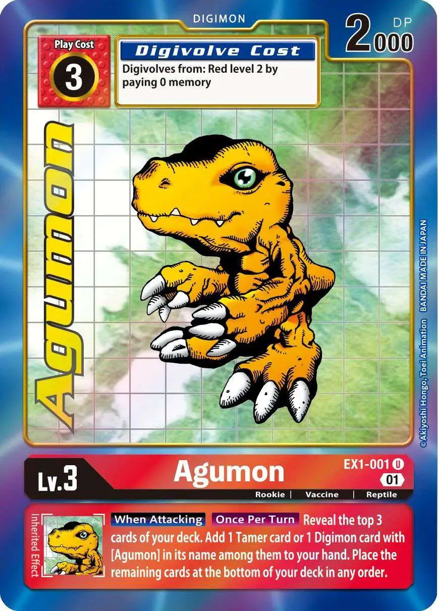 Digimon Trading Card Game Classic Collection Uncommon Agumon EX1-001 [Alternate Art]