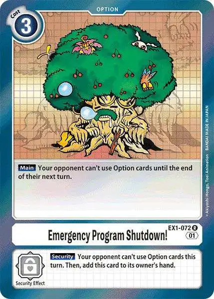 Digimon Trading Card Game Classic Collection Rare Emergency Program  Shutdown! EX1-072