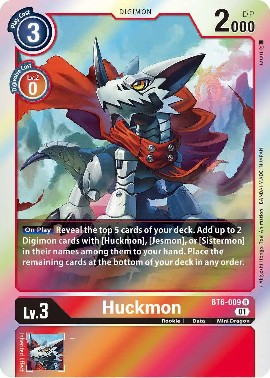 Digimon Trading Card Game Double Diamond Rare Huckmon BT6-009