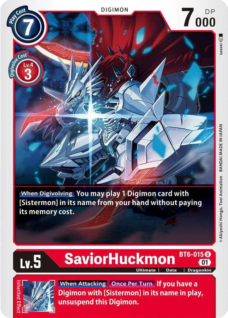 Digimon Trading Card Game Double Diamond Uncommon SaviorHuckmon BT6-015