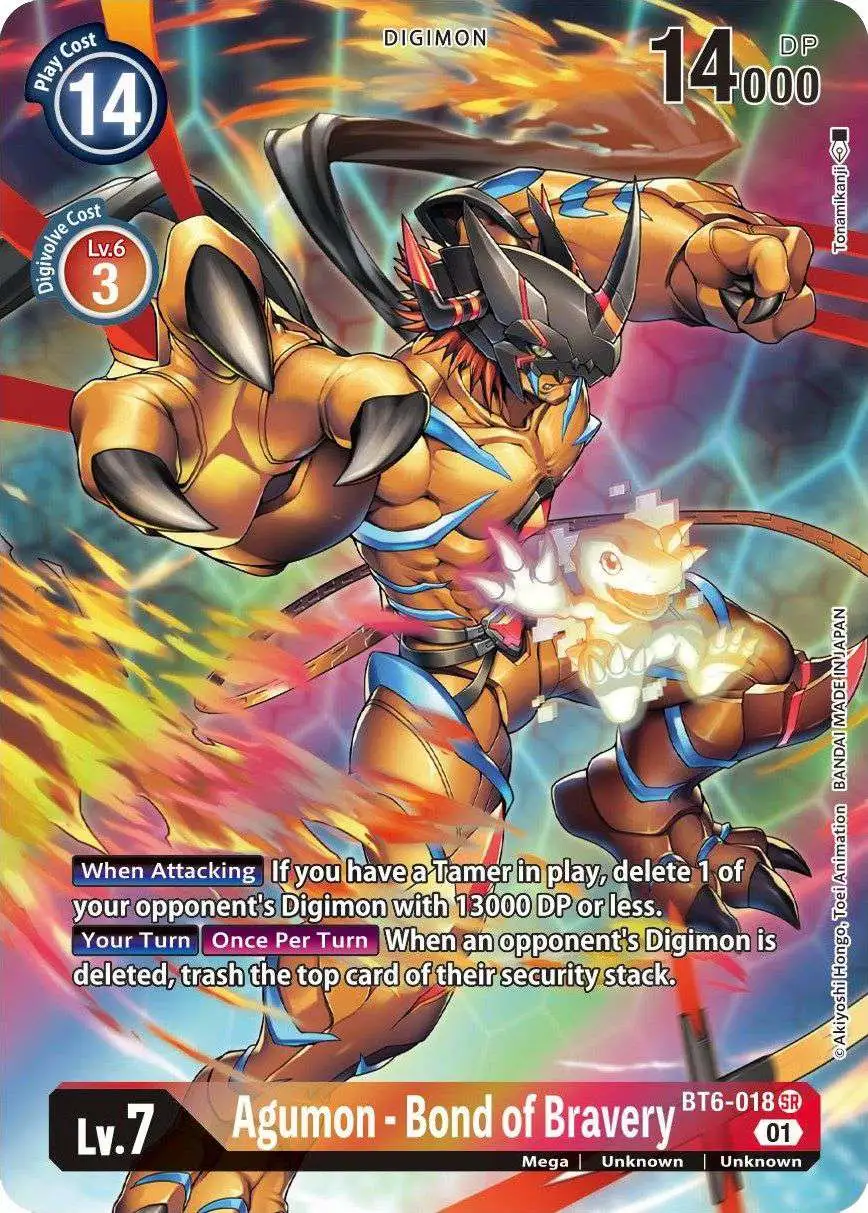 Digimon Trading Card Game Double Diamond Super Rare Agumon - Bond of Bravery BT6-018 [Alternate Art]