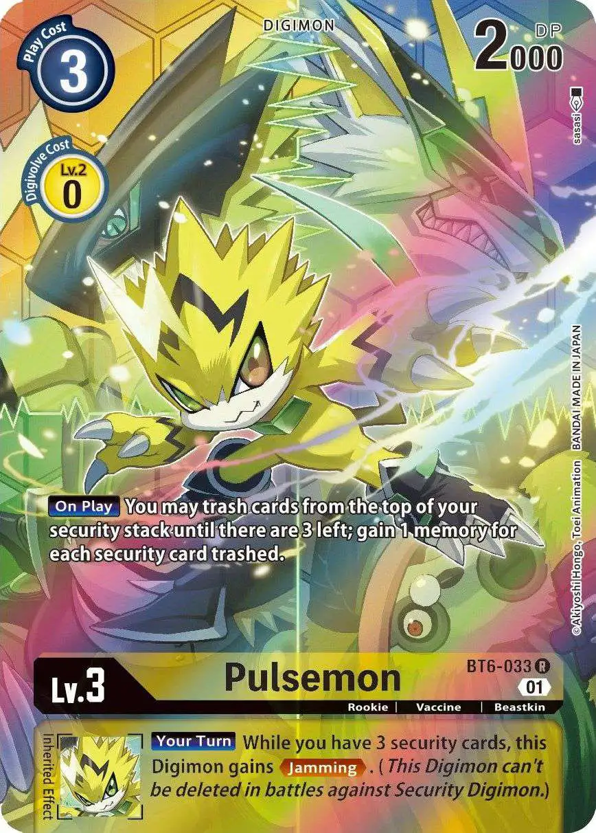 Digimon Trading Card Game Double Diamond Rare Pulsemon BT6-033 [Alternate Art]