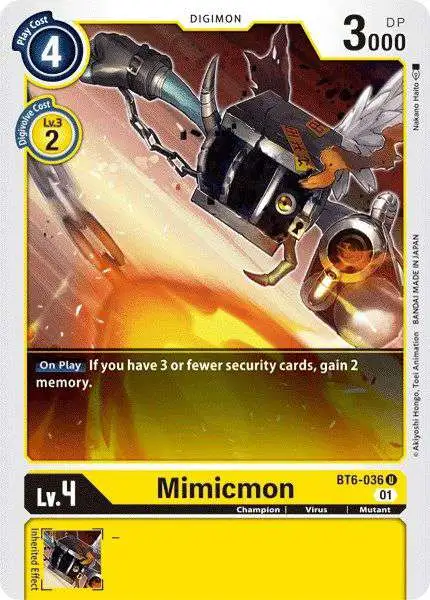 Digimon Trading Card Game Double Diamond Uncommon Mimicmon BT6-036