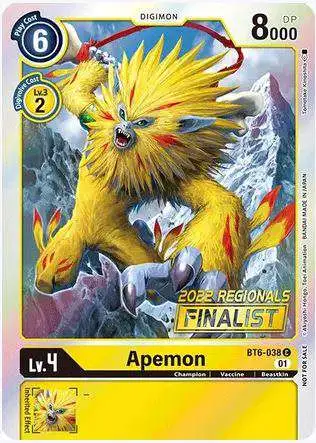 Digimon Trading Card Game Double Diamond Common Apemon BT6-038 [2022 Championship Online Finalist]